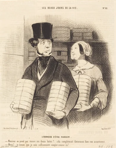 L'honneur d'être parrain by Honoré Daumier, print, 1844