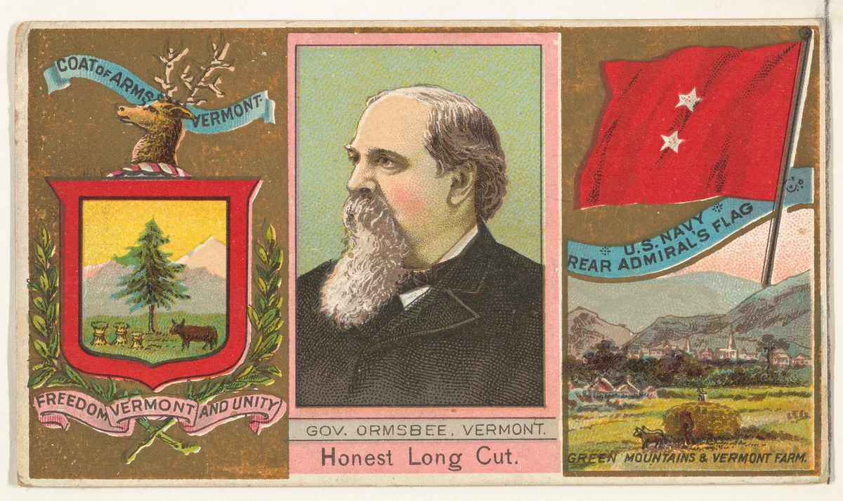 Governor Ormsbee, Vermont, from "Governors, Arms, Etc." series (N133-1), issued by Duke Sons & Co. by W. Duke, Sons & Co., print, 1885-1892