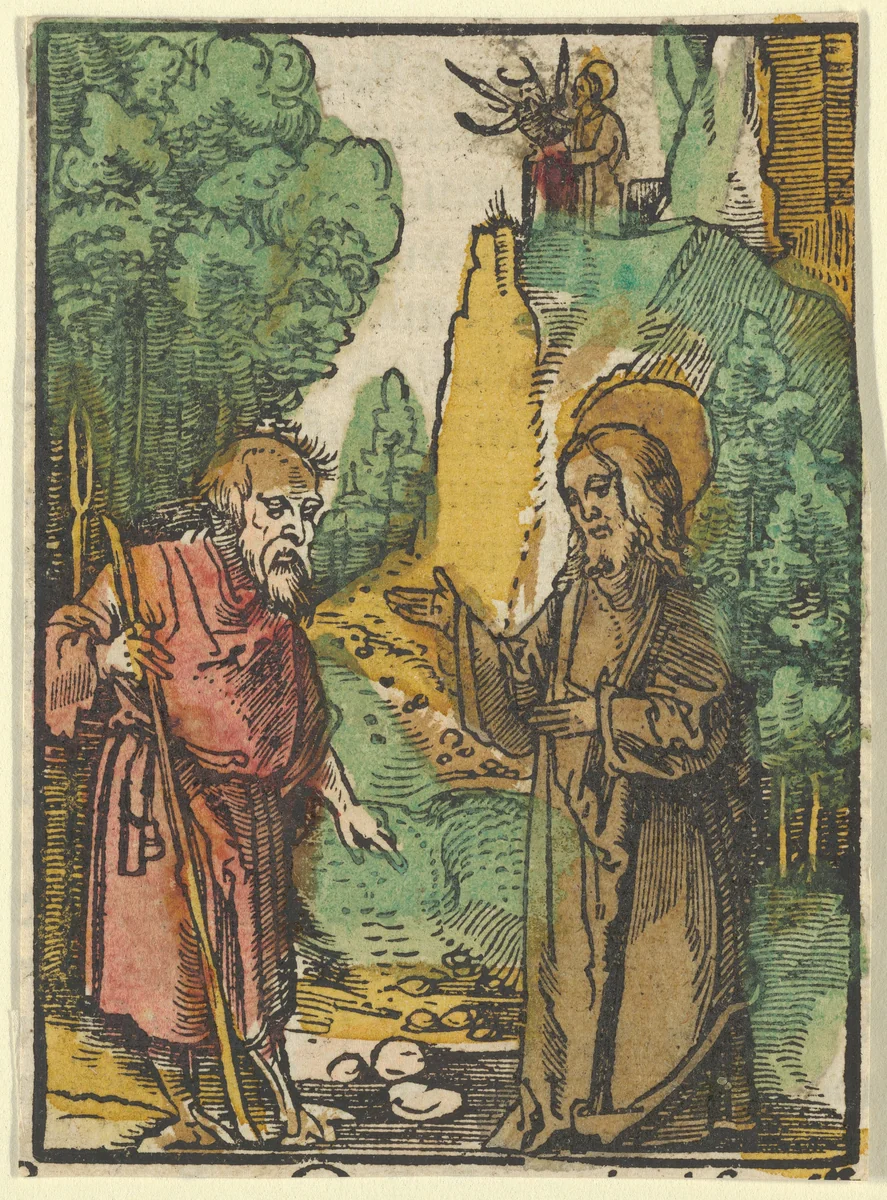 The Temptation of Christ, from Das Plenarium by Hans Schäufelein, print, 1517