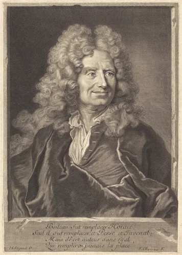 Nicholas Boileau by François Chereau, print, 1680-1729