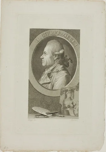 Portrait of Daniel Chodowiecki by Christian Gottlieb Geyser, print, 1773-1850