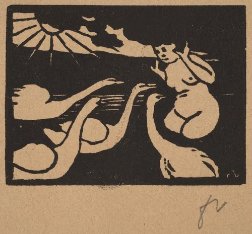 Bather with Swans (La baigneuse aux cygnes) by Félix Vallotton, print, 1893