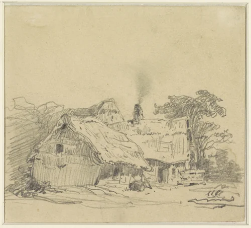 Boerderij by Eugène François de Block, drawing, 1838