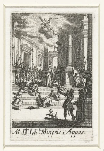 Het martelaarschap van Jakobus de Mindere by Jacques Callot, print, 1632-1634