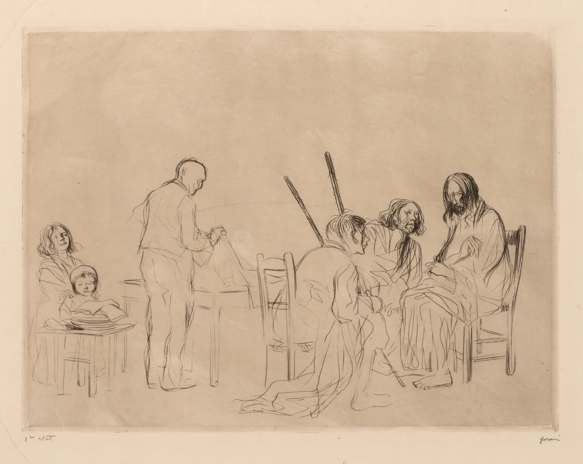 Before the Supper at Emmaus by Jean-Louis Forain, print, 1910