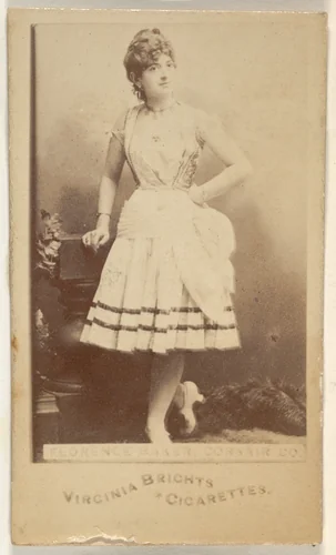 Florence Baker, Corsair Co., from the Actors and Actresses series (N45, Type 6) for Virginia Brights Cigarettes by Allen & Ginter, photograph, 1885-1891