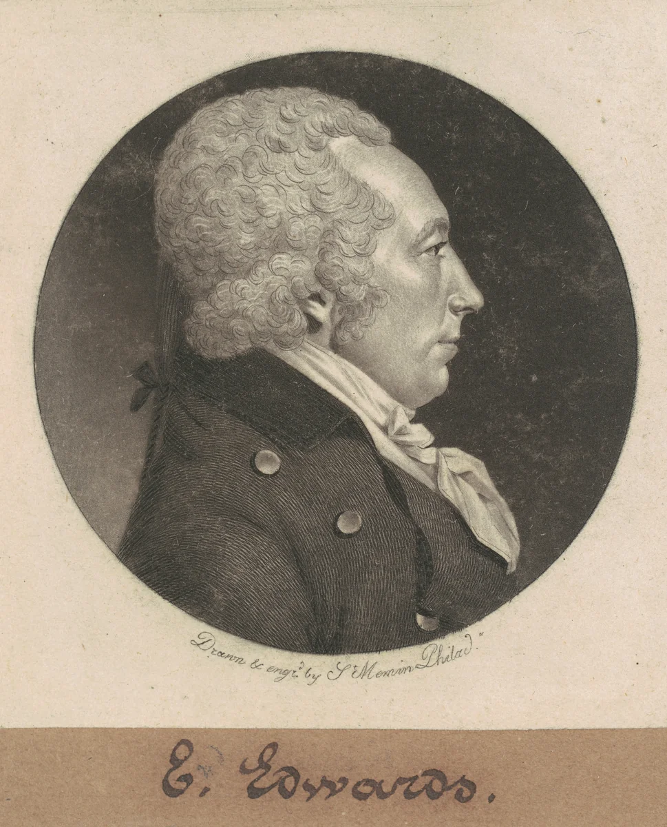 Edward Edwards by Charles B. J. Févret de Saint-Mémin, print, 1799
