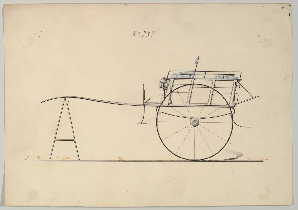 Game Cart #737 by Brewster & Co., drawing, 1860-1870
