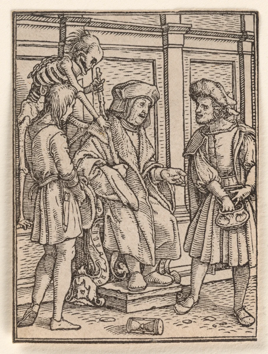 The Judge, from "The Dance of Death" by Hans Holbein the Younger, print, 1521-1538