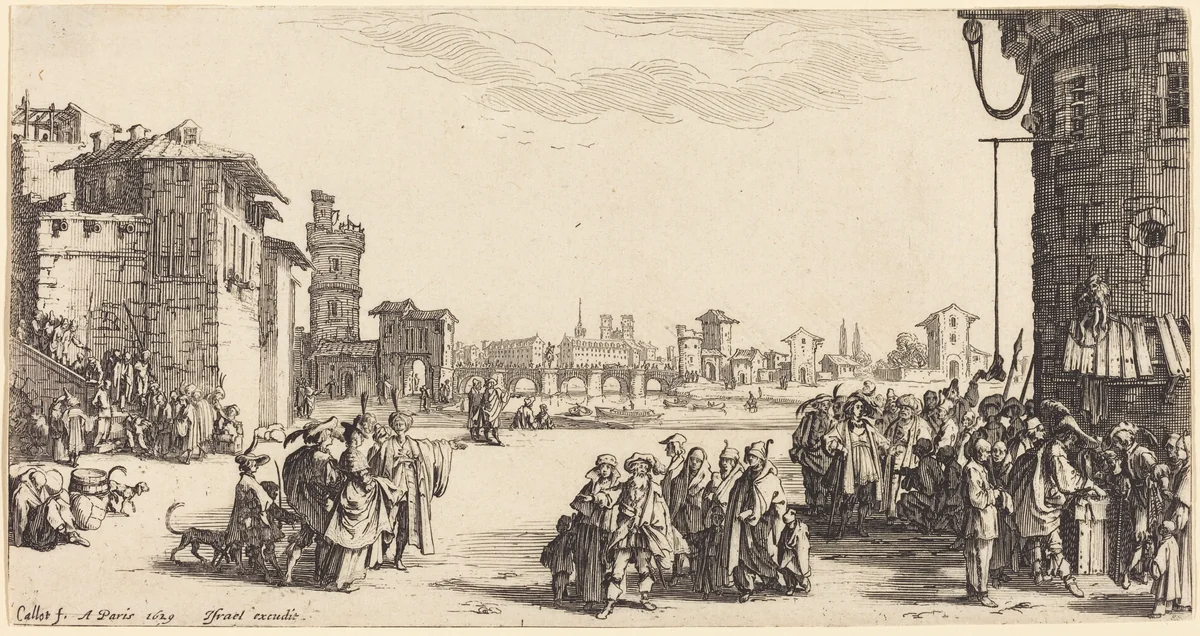 The Slave Market by Jacques Callot, print, 1629