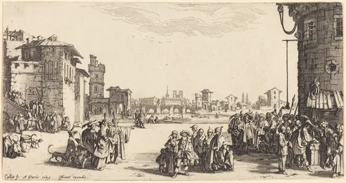 The Slave Market by Jacques Callot, print, 1629