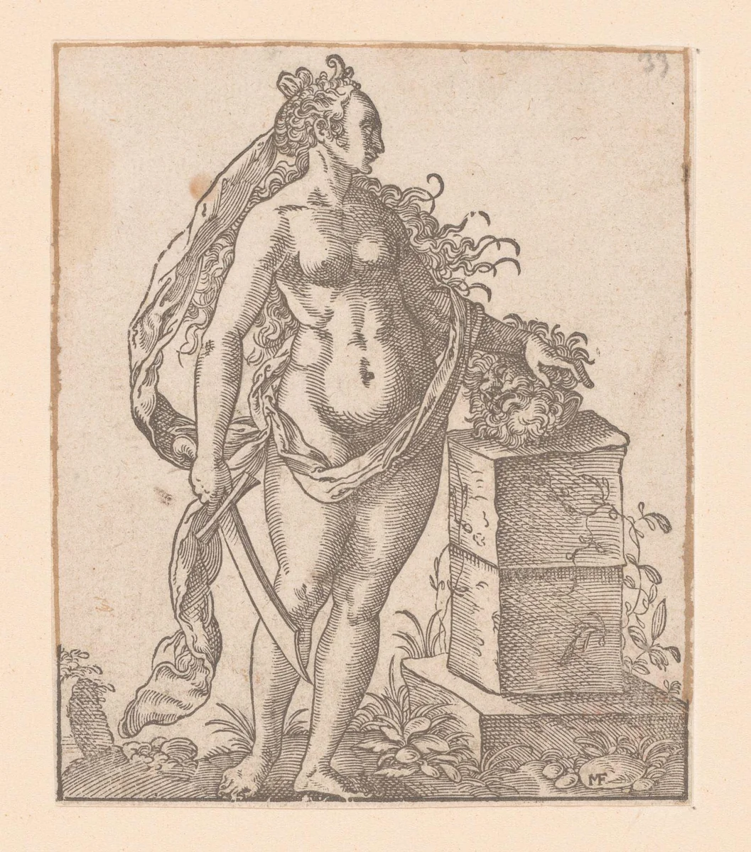 Judith met het hoofd van Holofernes by Unknown, print, 1578