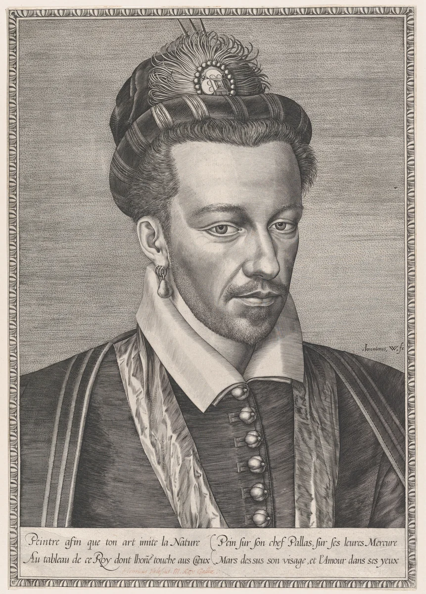Henri III, King of France by Hieronymus Wierix, print, 1577-1587