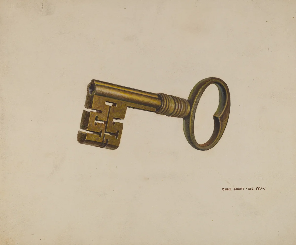 Brass Key by D.J. Grant, index of american design, 1940