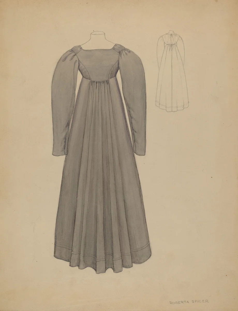 Quaker Dress by Roberta Spicer, index of american design, 1936