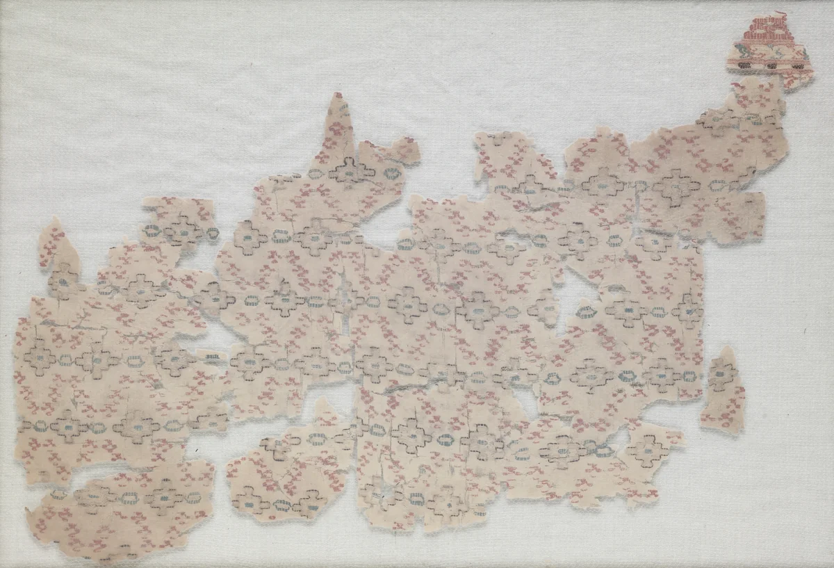 Fragment with diamond pattern by Unknown, textile, 800-899