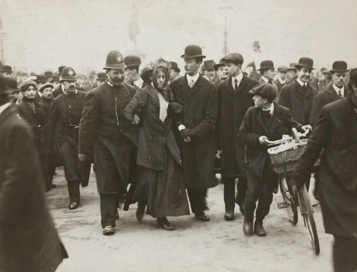 An Arrest When the Suffragettes Began a Riot in Parliament, London by Brown Brothers, photograph, 1912