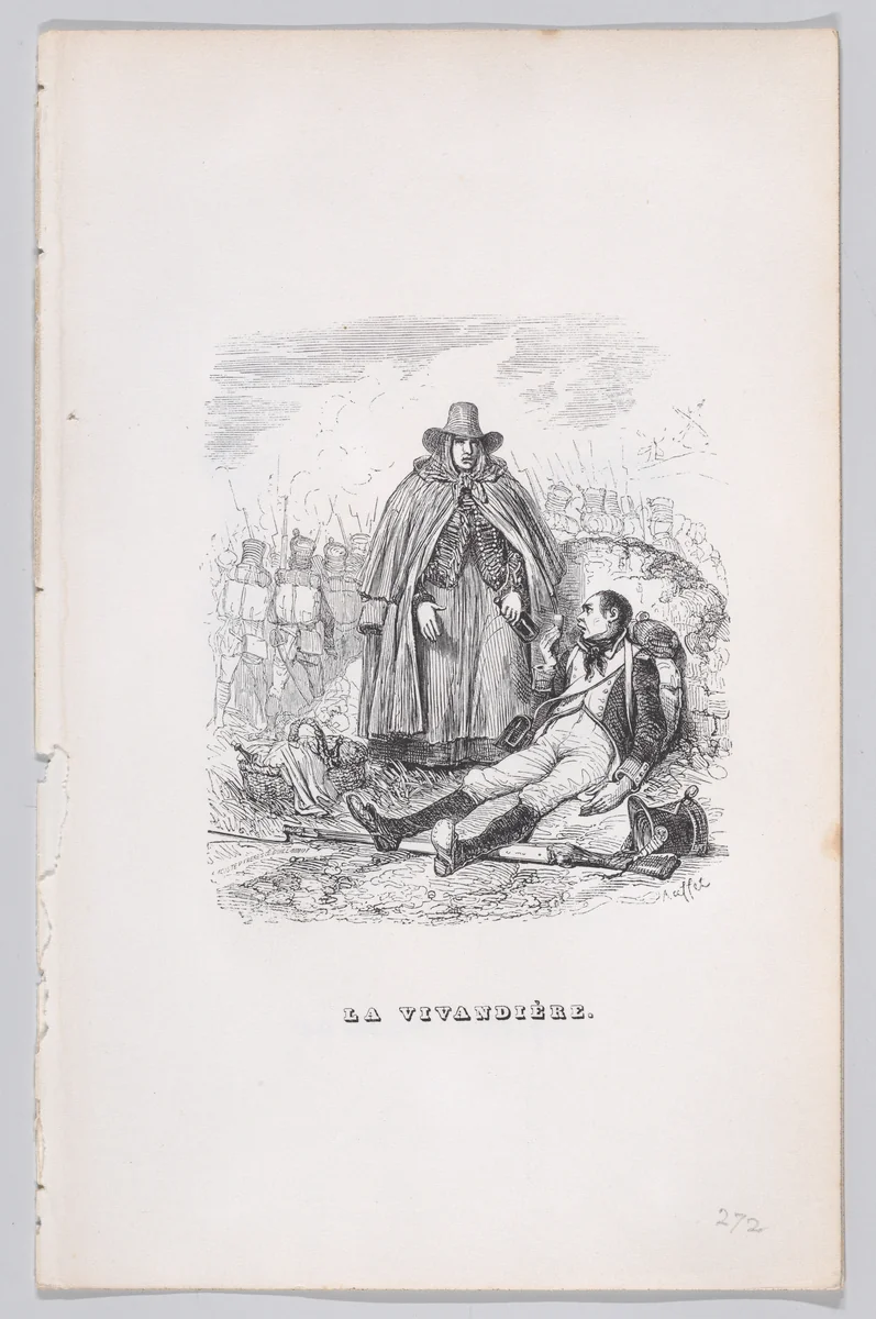 The Vivandière, from "The Complete Works of Béranger" by J. J. Grandville, print, 1836