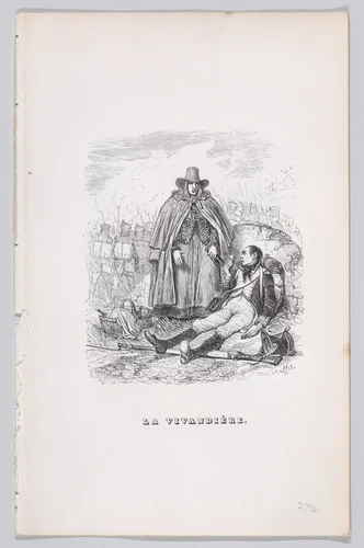 The Vivandière, from "The Complete Works of Béranger" by J. J. Grandville, print, 1836