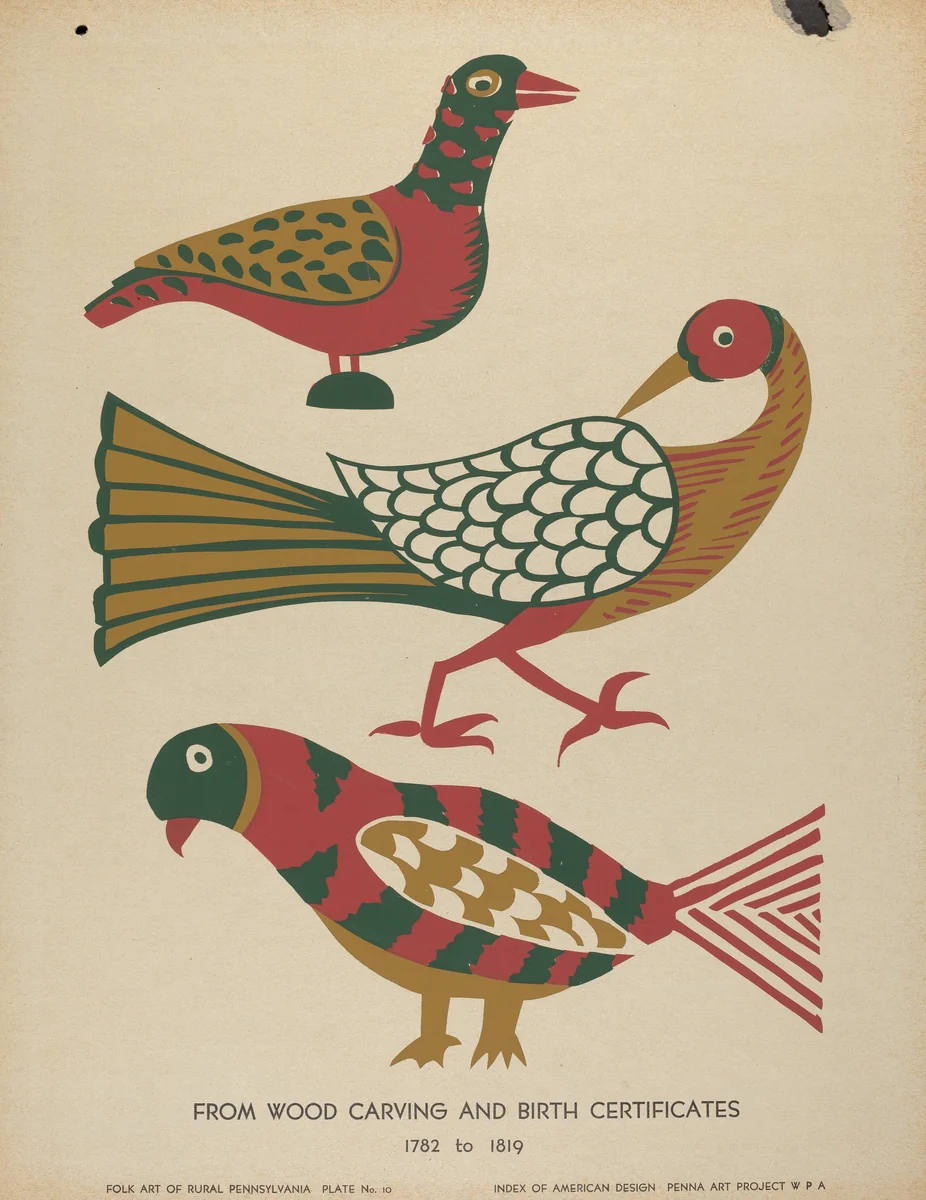 Plate 10: From Portfolio "Folk Art of Rural Pennsylvania" by American 20th Century, index of american design, 1939
