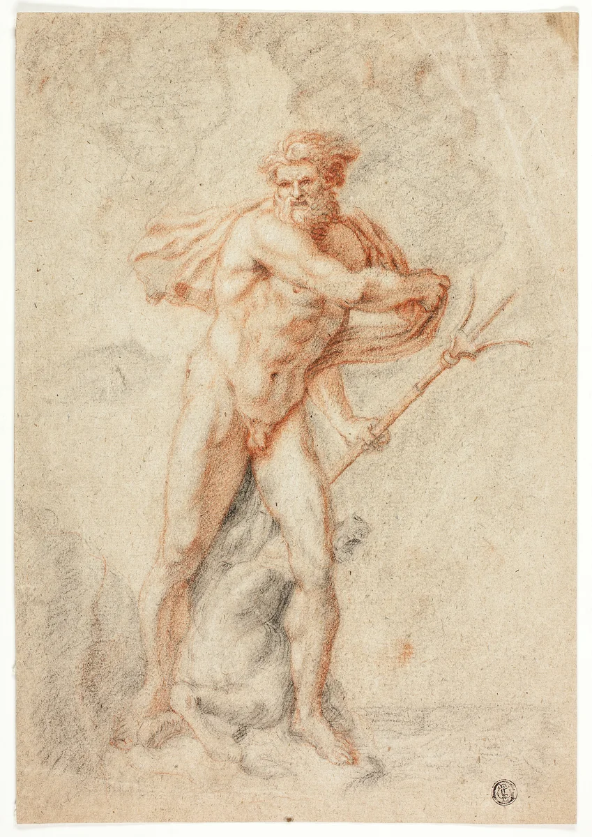 Neptune by Theodor van Thulden, drawing, 1626-1699