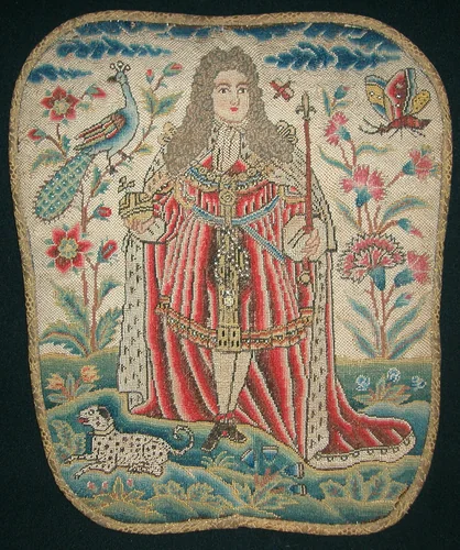 Fire Fan by England, textile, 1701-1725