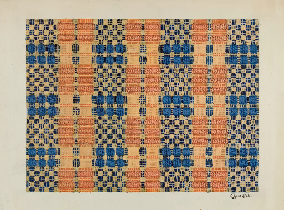 Coverlet by Cornelius Christoffels, index of american design, 1937