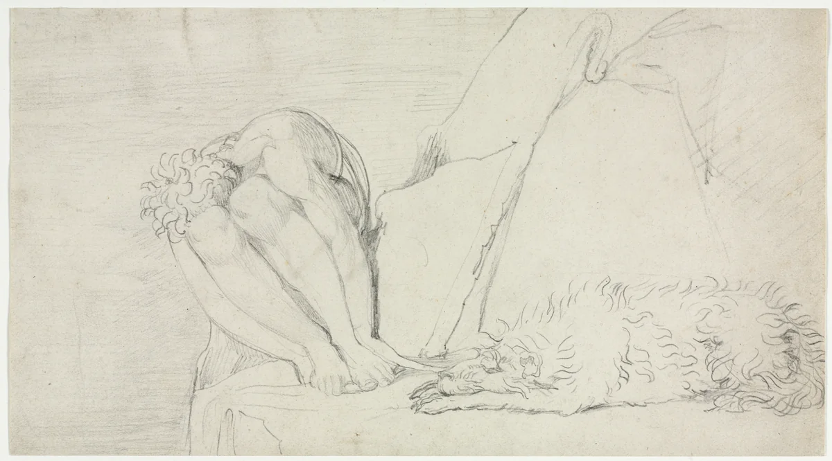Sketch for "The Thought of Death alone, the Fear Destroys" by William Blake, drawing, 1790-1800