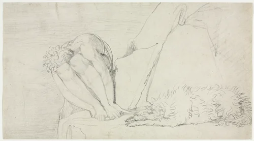 Sketch for "The Thought of Death alone, the Fear Destroys" by William Blake, drawing, 1790-1800