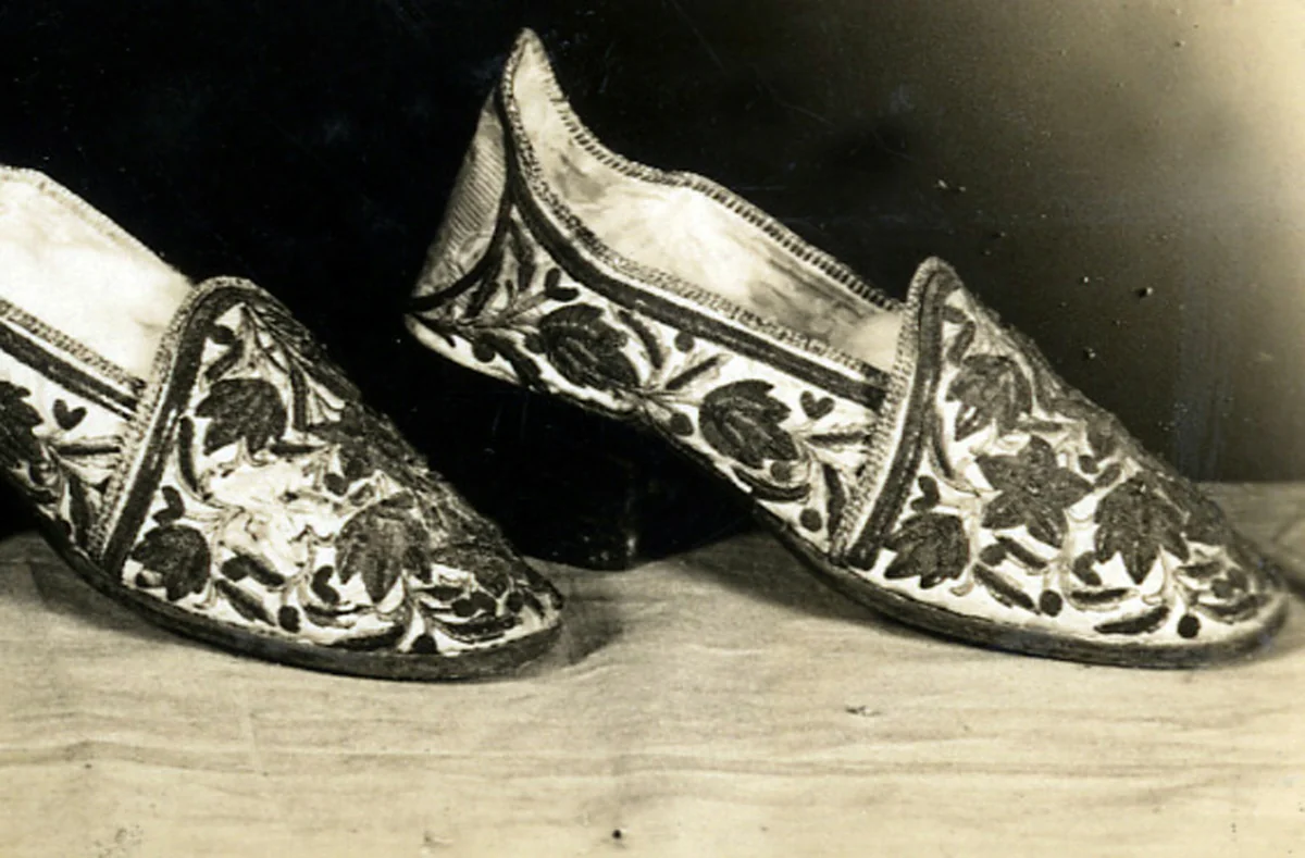 Pair of Shoes by France, textile, 1870-1879