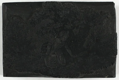 Woodblock for Woman Picking Flowers by Thomas Bewick, print, 1773-1828