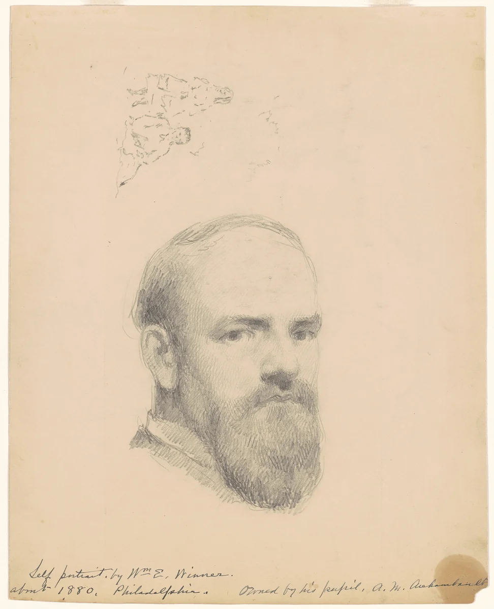 Self-Portrait [recto] by William E. Winner, drawing, 1875-1885