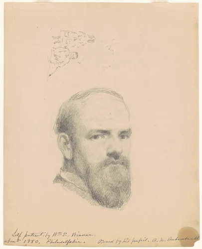 Self-Portrait [recto] by William E. Winner, drawing, 1875-1885