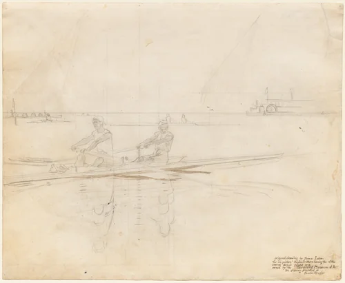 The Biglin Brothers Turning the Stake by Thomas Eakins, drawing, 1873