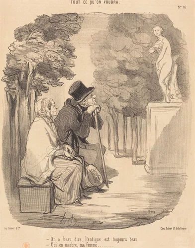 On a beau dire, l'antique est toujours beau... by Honoré Daumier, print, 1850