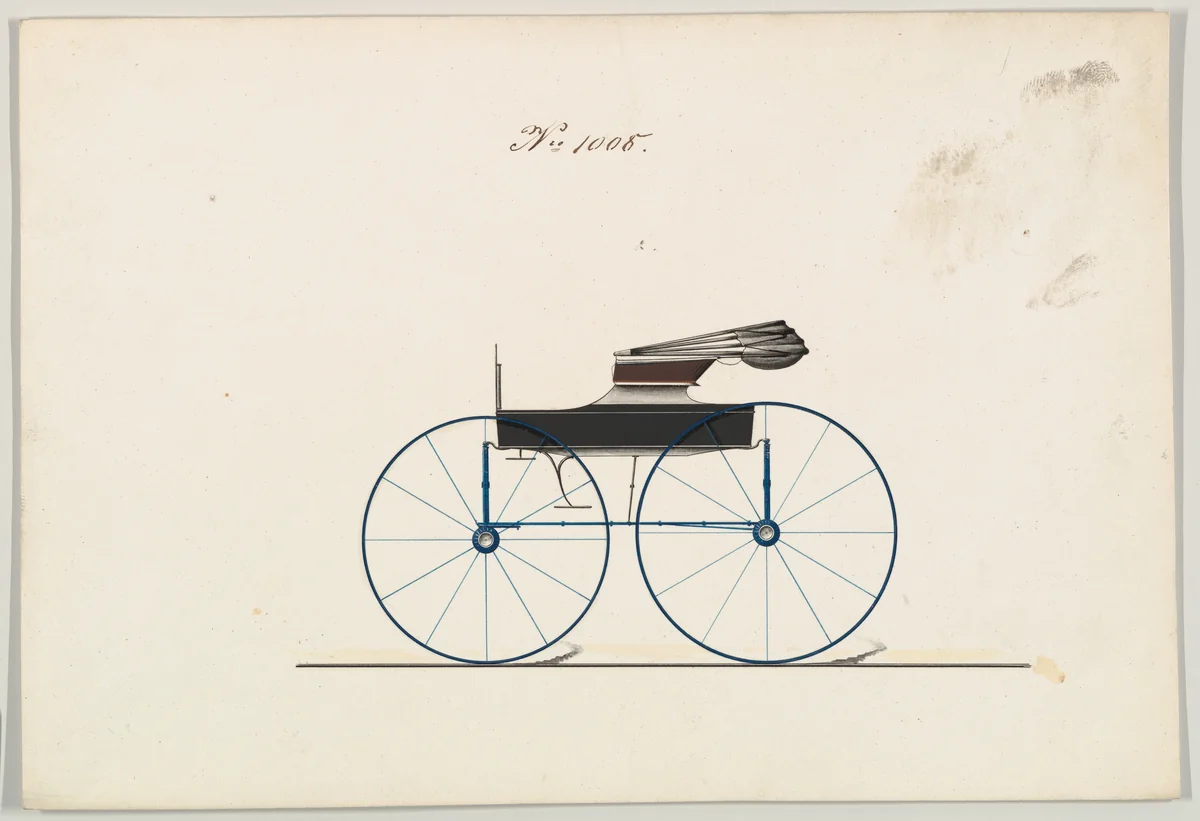 Design for Wagon, no. 1008 by Brewster & Co., drawing, 1850-1870