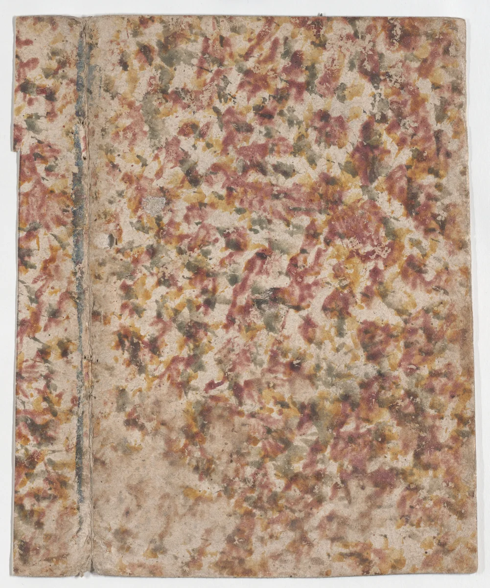 Book cover with overall splotchy pattern by anonymous, print, 1800-1900