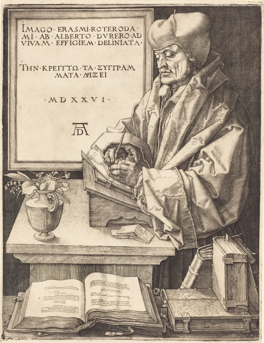 Erasmus of Rotterdam by Albrecht Dürer, print, 1526