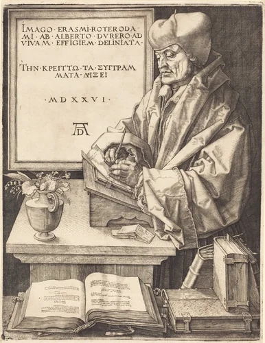 Erasmus of Rotterdam by Albrecht Dürer, print, 1526