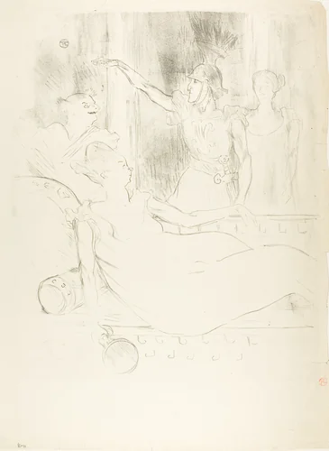 Madame Simon-Girard, Brasseur and Guy in La belle Hélène by Henri de Toulouse-Lautrec, print, 1900