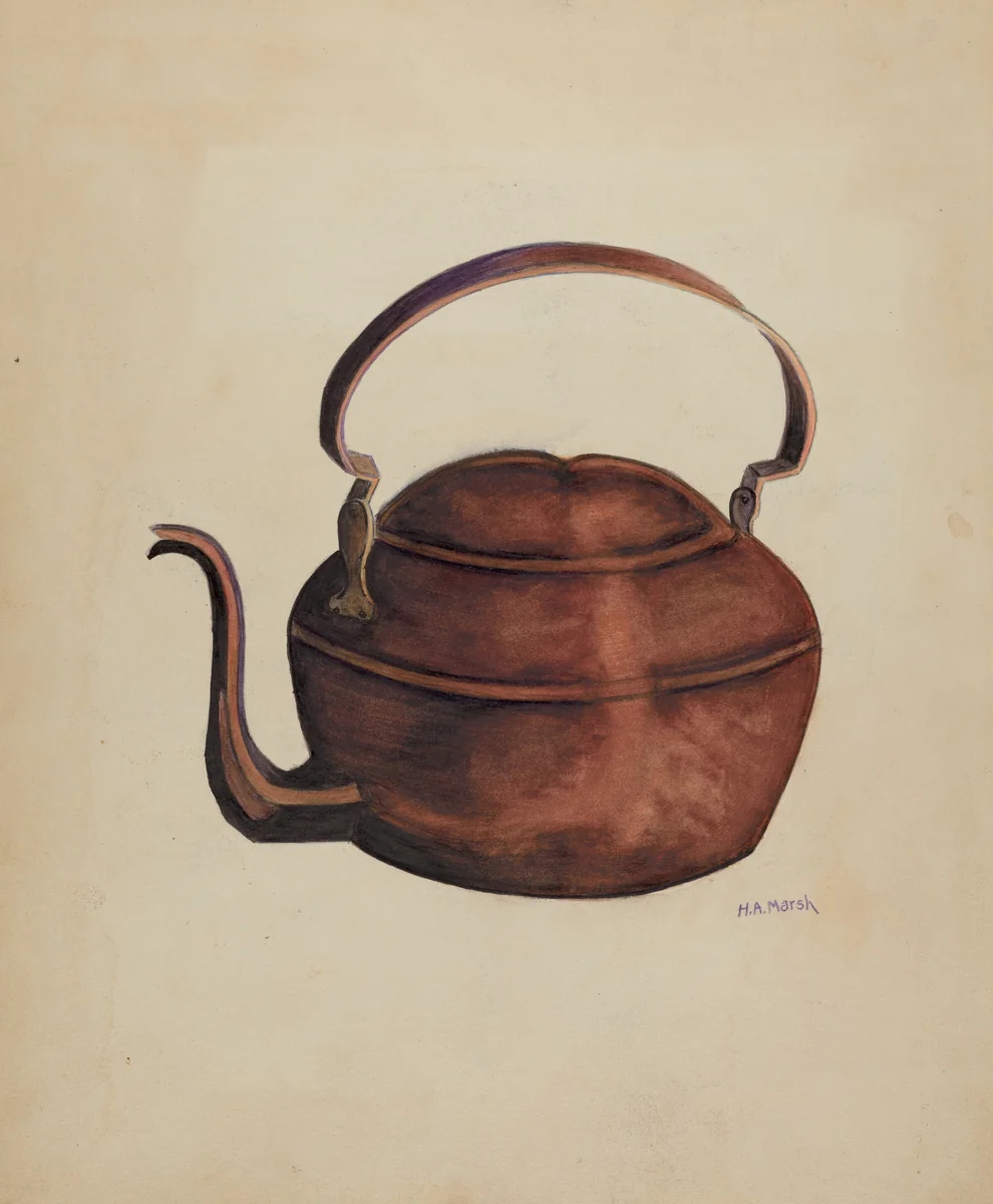 Tea Kettle by Herbert Marsh, index of american design, 1935-1942