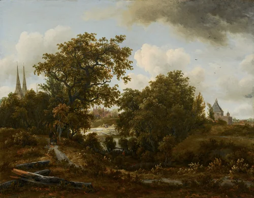 Landscape near Deventer by Meindert Hobbema, painting, 1662