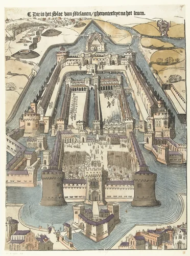 Castello Sforza by anonymous, print, 1540-1560