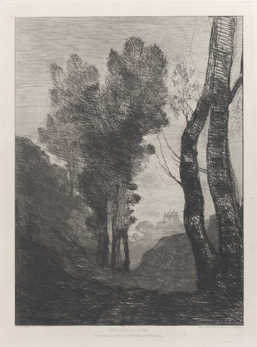 Environs de Rome by Camille Corot, print, 1866