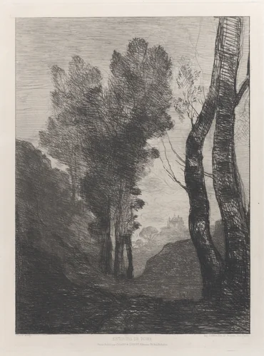 Environs de Rome by Camille Corot, print, 1866