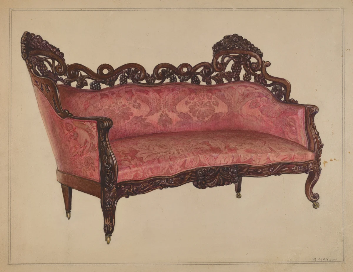 Sofa by Bernard Gussow, index of american design, 1937