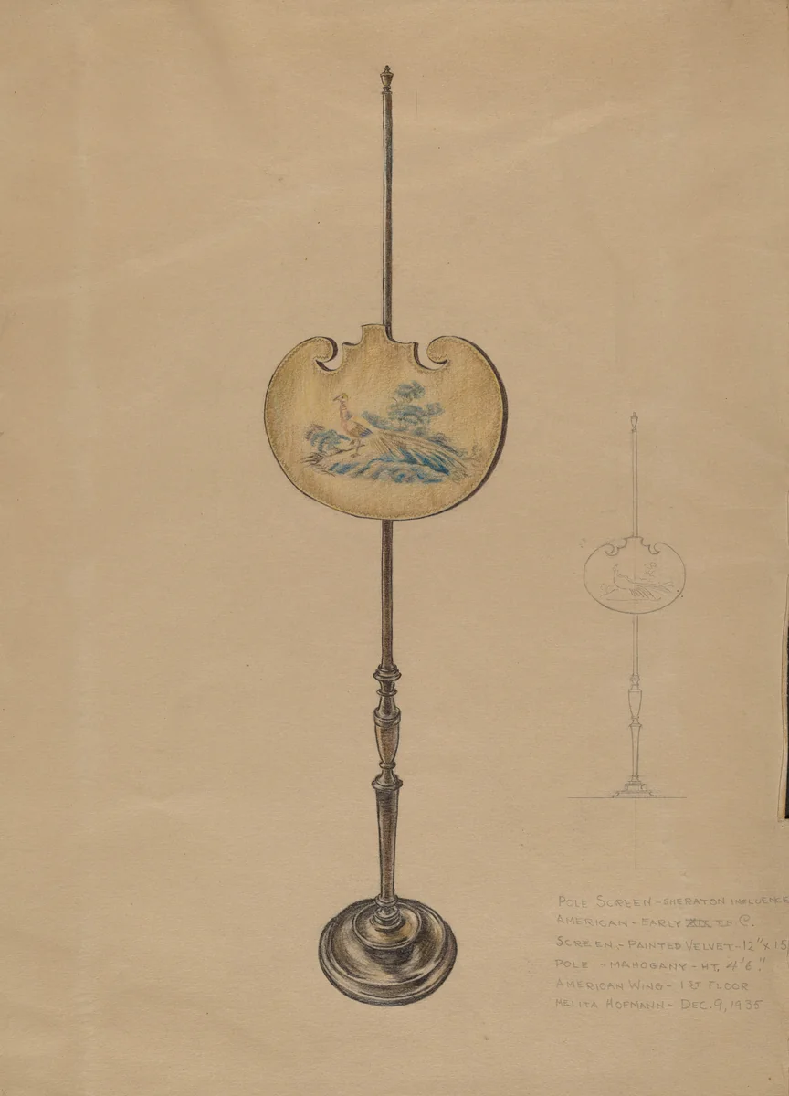 Pole Screen by Melita Hofmann, index of american design, 1935