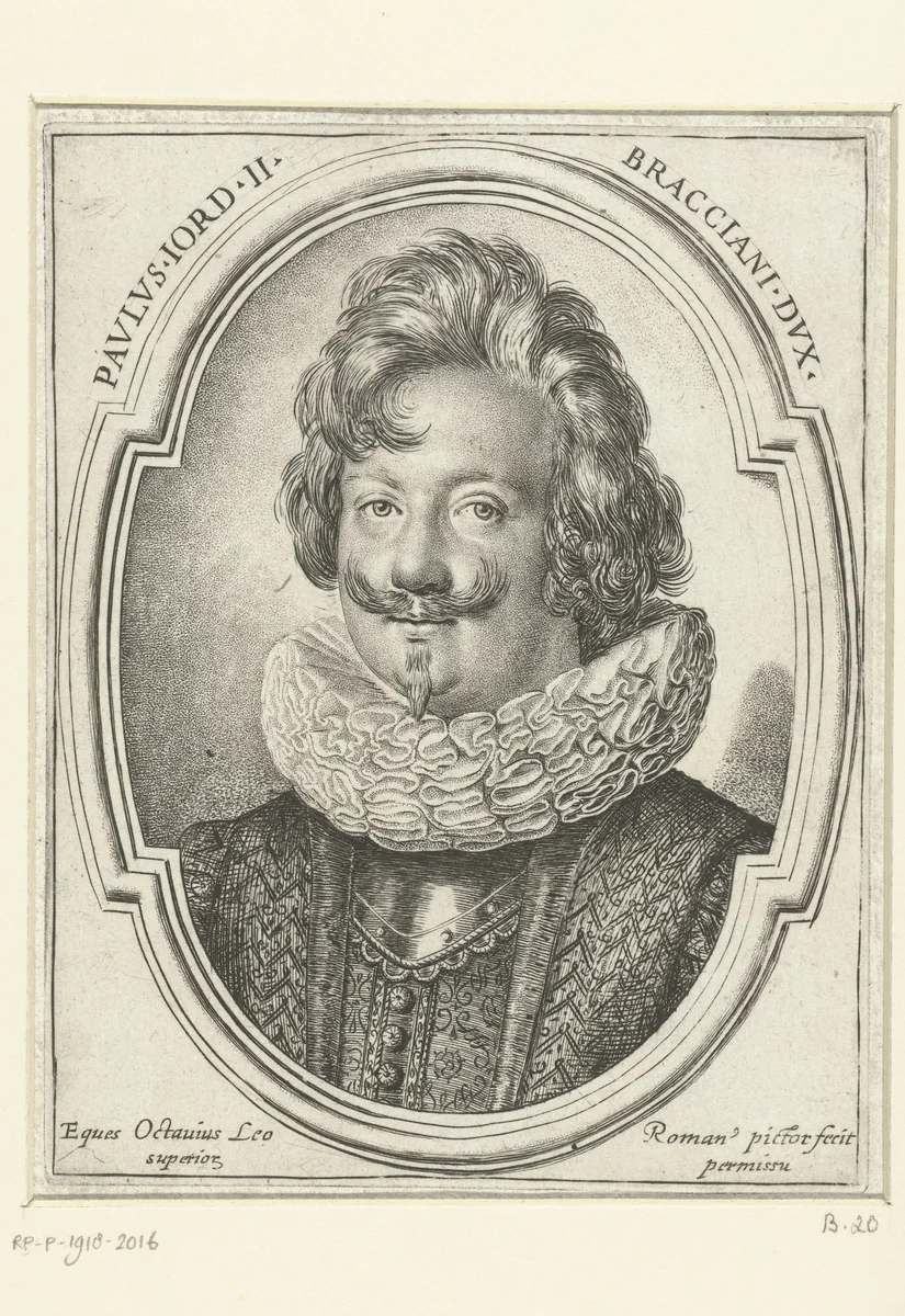 Portret van Paolo Giordano II Orsini, hertog van Bracciano by Unknown, print, 1588-1630