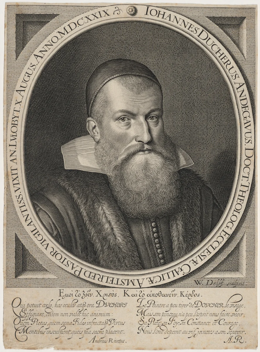 John Doucher, French Divine by Willem Jacobsz Delff, print, 1580-1638