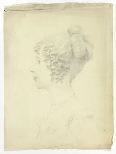 Profile of Woman Facing Left by Unknown Artist, drawing, 1800-1899